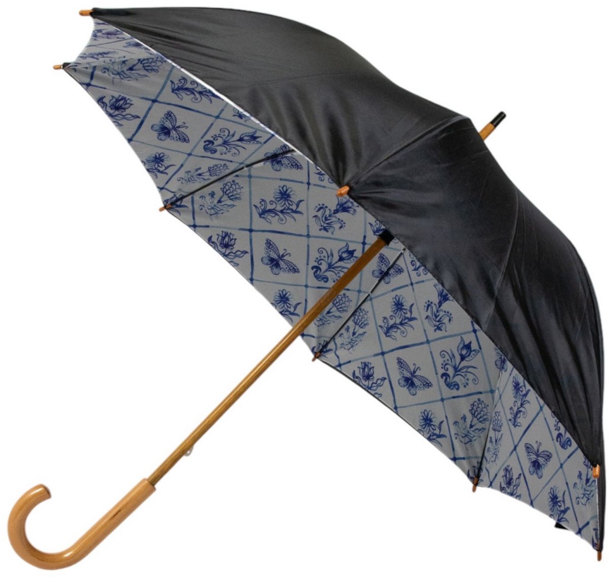 Paraplu Delfts blauw binnenprint 105cm