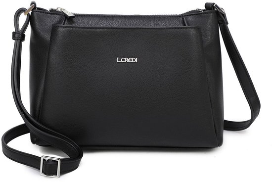 L.CREDI Sac à épaule bandoulière Polly Crossbody Bag Black Noir