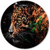 Luipaard, Digital Art, Oranje, zwart, groen, geel, wit