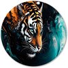 Surrealistisch, Oranje, blauw, zwart, wit, turquoise, Tijger