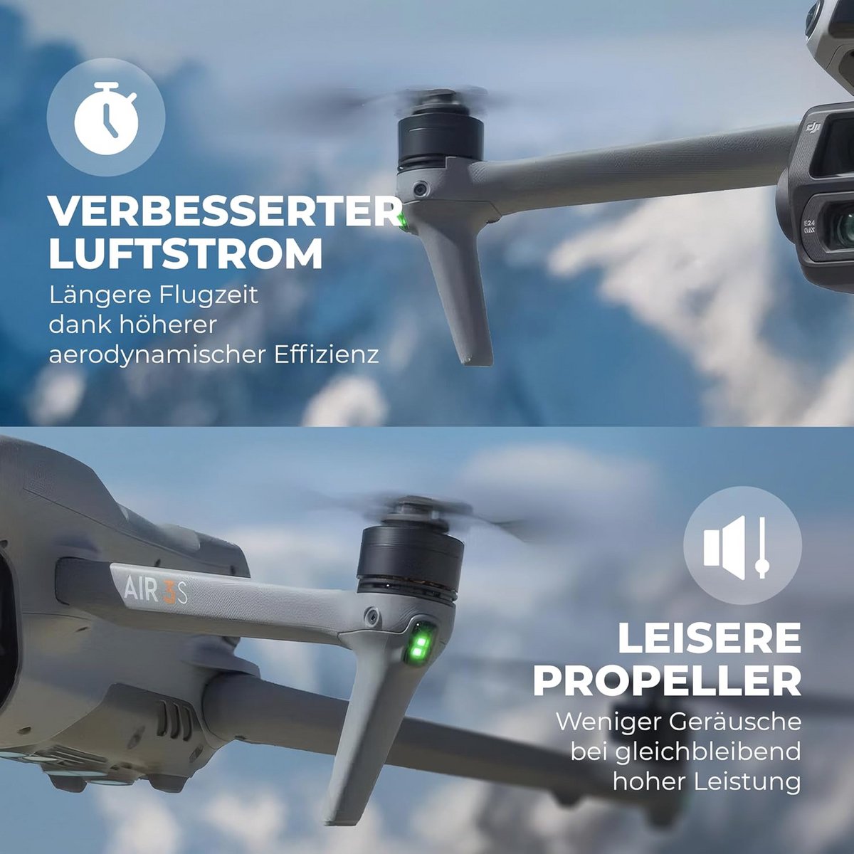 Propeller voor DJI Air 3S Drone - 4 Stuks Quick Release - TPU-tip thumbnail 3