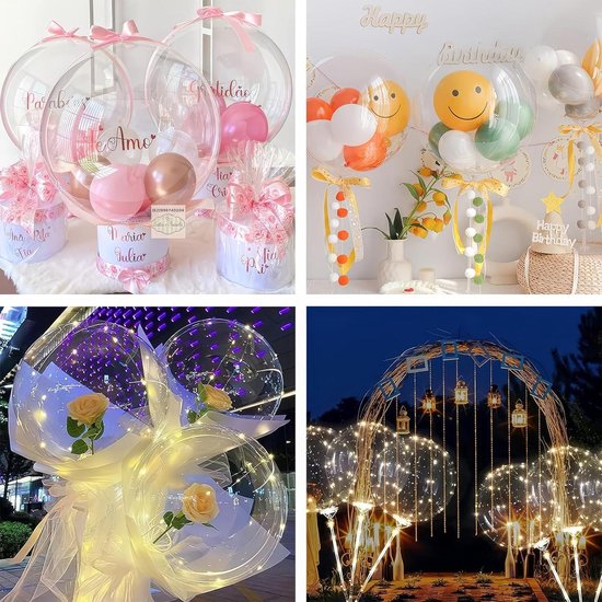 WOHPNLE 10 STKS Transparante Bobo-ballonnen, Herbruikbare Vulballonnen Met Brede Mond, Veelzijdige Toepassing Voor Verjaardag, Bruiloft, Kerstmis En Meer