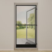 Schellenberg 70096 vliegengaas balkondeur, insectenbescherming deur Premium, aluminium frame, glasvezelweefsel, 120 x 240 cm, antraciet