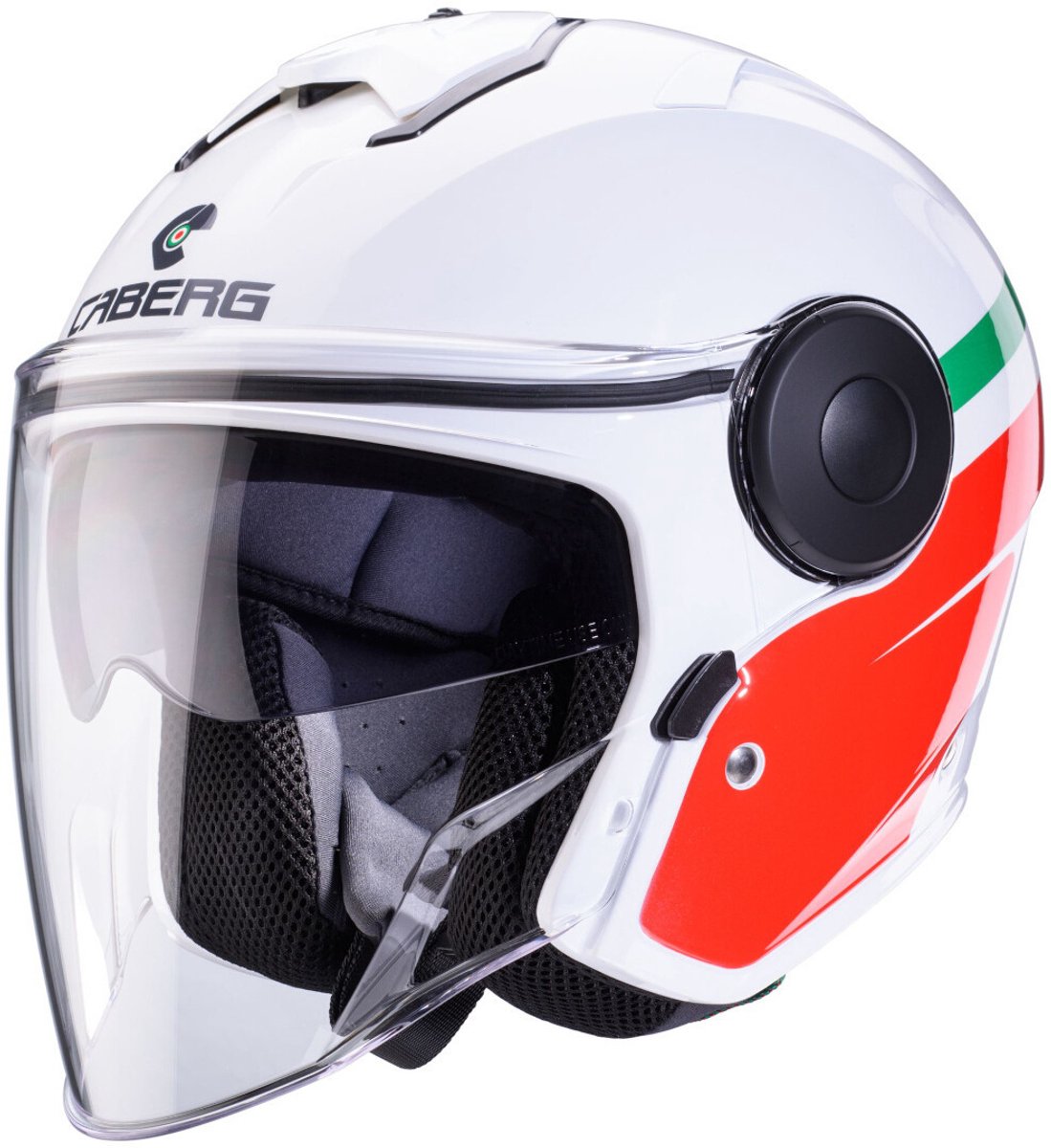 Caberg Soho Zephir Wit Rood Groen Jethelm - Helm