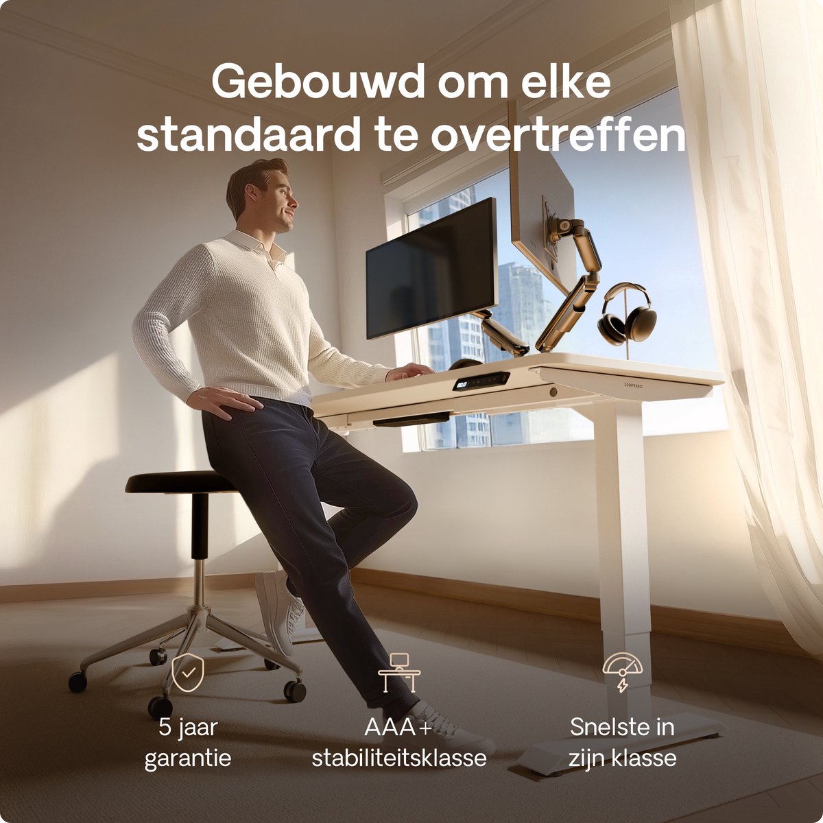 Desktronic Desktronic HomePro Zit-sta Bureau - afbeelding 3