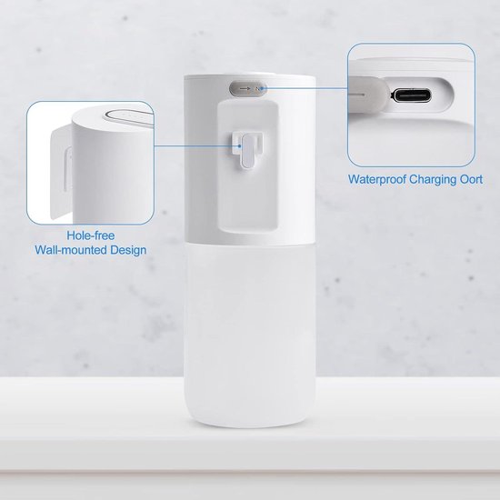 Zawaer Automatische zeepdispenser, 420 ml, 4-traps verstelbare