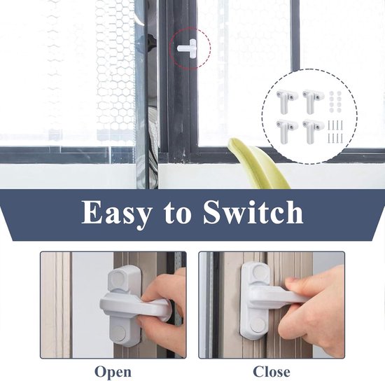 Raambeveiliging - 4 stuks raamsloten Sash Jammer Locks met