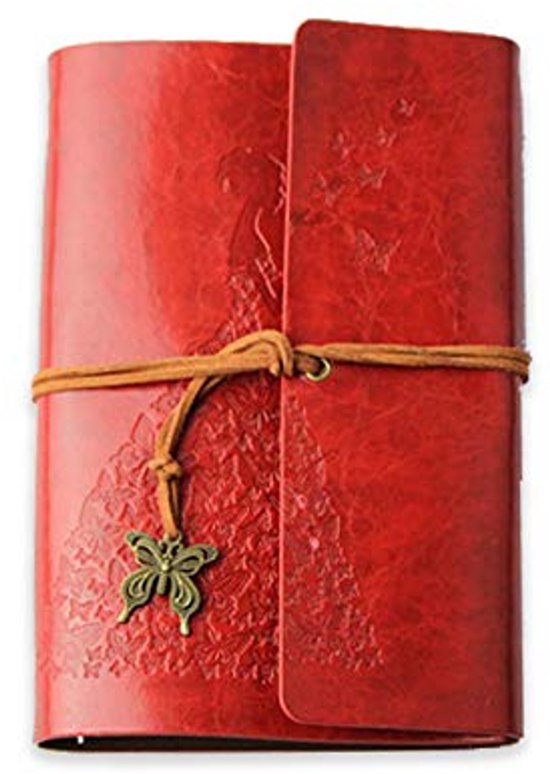 Hilitand Reisdagboek, klassiek 5 kleuren PU lederen notitieboek, gepersonaliseerd dagboek, dagboek, navulbaar notitieblok (rood