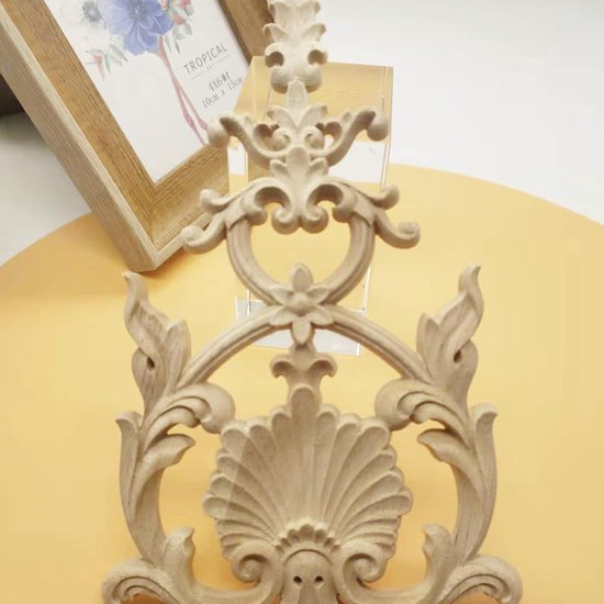 Hezhou Set Van 2 Houten Ornamenten Voor Meubels, Kan Op Muren, Deuren, Kasten, Ramen, Spiegels En Open Haarden Worden Aangebracht (stijl 2