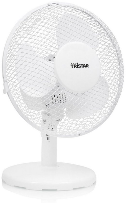 Tafelventilator Tristar VE-5721 23 cm wit, 2 snelheden, zwenkfunctie, compacte ventilator voor bureau
