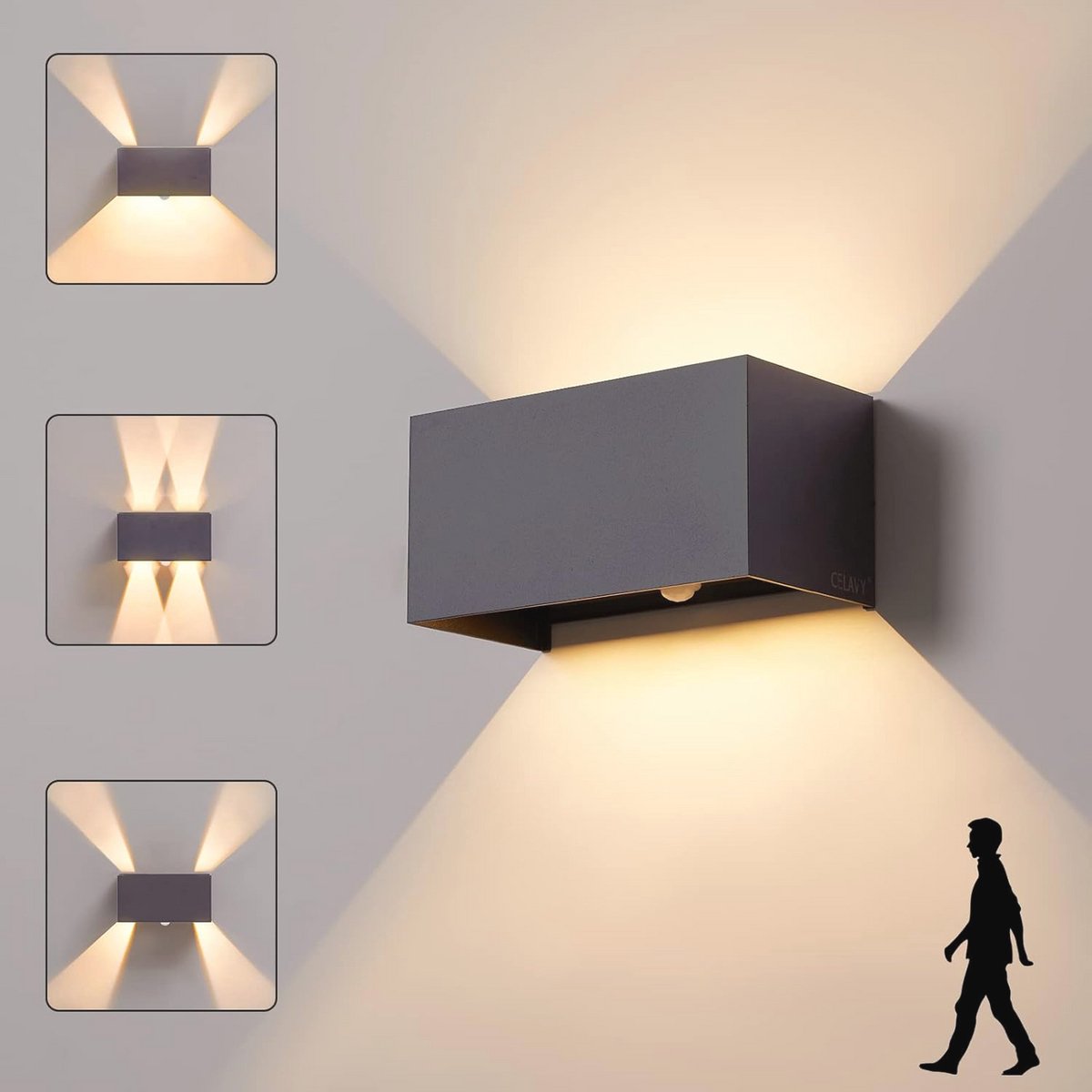 Led Wandlamp met Bewegingsmelder - IP65 Waterdichte Buitenverlichting voor Balkon en Terras