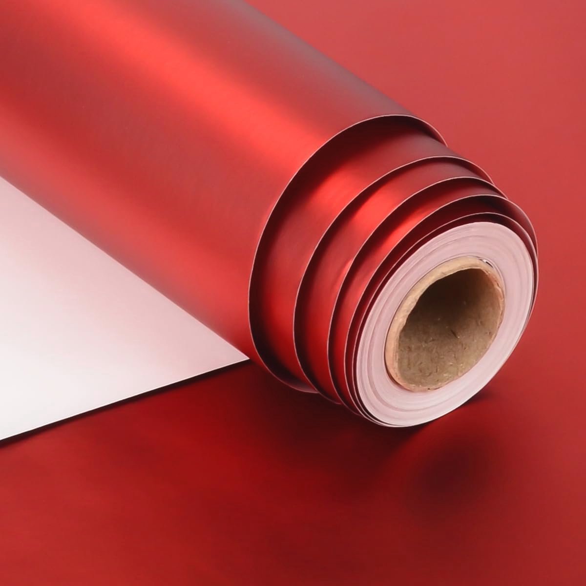 Rood inpakpapier voor Kerstmis en Verjaardag - 43 cm x 10 m - Metallic Afwerking