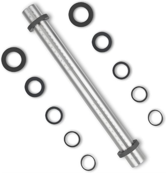 Rouleau à Pâtisserie Inox Réglable Avec Bagues - Antiadhésif, 4 Épaisseurs (2-8 Mm) - Pour Pizza, Fondant, Biscuits