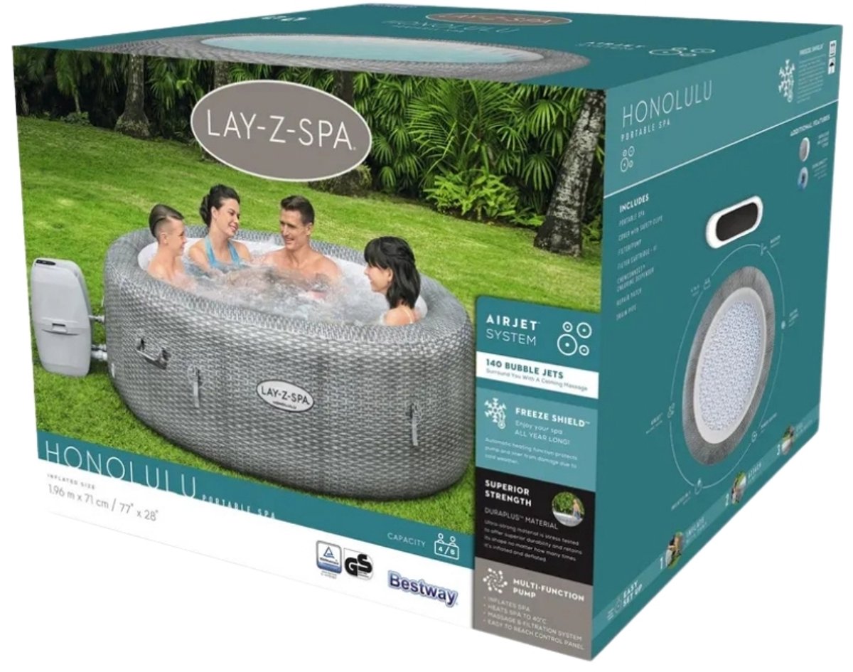 Bestway - Opblaasbare Spa - Lay-Z-Spa AirJet - Honolulu - Ø - afbeelding 3