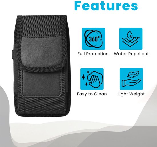 Cadorabo Étui portable avec clip ceinture pour Huawei MATE 10 PRO en NOIR - Étui de protection pratique avec mousqueton et porte-stylo