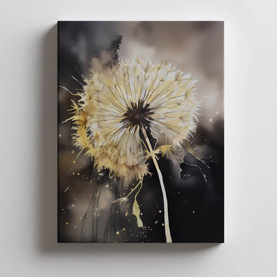 Cadre mural Fleurs de pissenlit dorées, pour salon, chambre à coucher, 40 x 50 cm