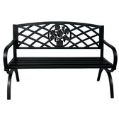 Bol.com Tuinbank van Staal – 127x595x80 cm – Zwart – Weerbestendig – Max. 180 kg draaggewicht – Decoratief met Bloemmotief – Zit... aanbieding