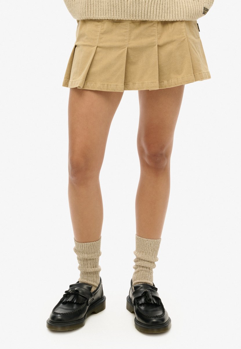 Superdry Geplooide Vintage minirok van corduroy Dames Rokken Stone Washed