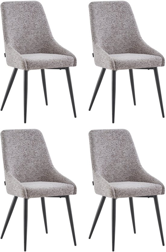 Furnihaus - Eetkamerstoelen set van 4 - Oscar - Bruin - Stof