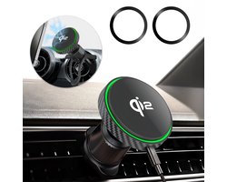 Xssive Telefoonhouder Auto Ventilatie - Geschikt voor MagSafe Autohouder Oplader Draadloos - 15W Qi2 - Telefoonhouders Auto Magnetisch - Driepuntsteun - GSM Houder Auto Magneet voor Ventilatierooster - 360 Graden Draaibaar