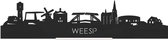 Skyline debout Weesp Bois Zwart - 60 cm - Décoration d'intérieur design - Décoration à poser et à suspendre - Plus de villes disponibles - Cadeau pour lui - Cadeau pour elle - Anniversaire - Pendaison de crémaillère - Intérieur - WoodWideCities