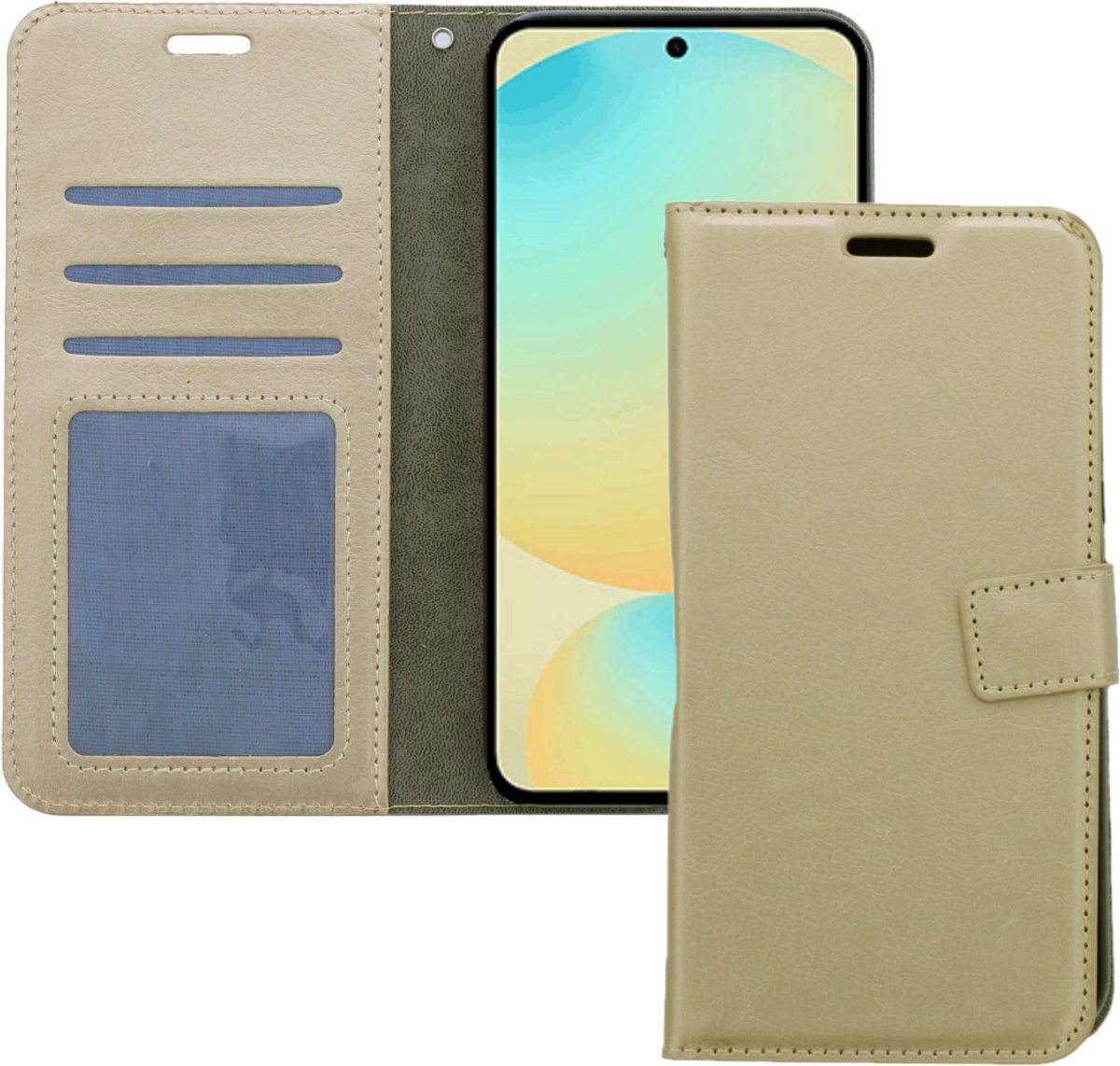 Bookcase Geschikt voor: Samsung Galaxy S25 Plus Goud - portemonnee hoesje - ZT Accessoires