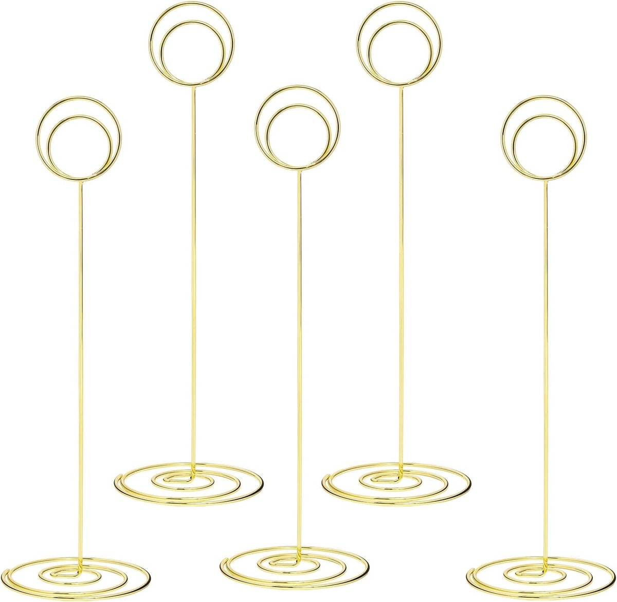 12 Stuks Gouden Tafelnummerhouders voor Bruiloften en Feesten - 220 mm Plaatskaartenhouders