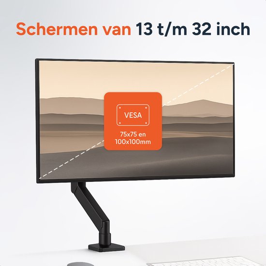 Skoov Monitor Arm met gasveer - voor 1 scherm - 13-32 inch