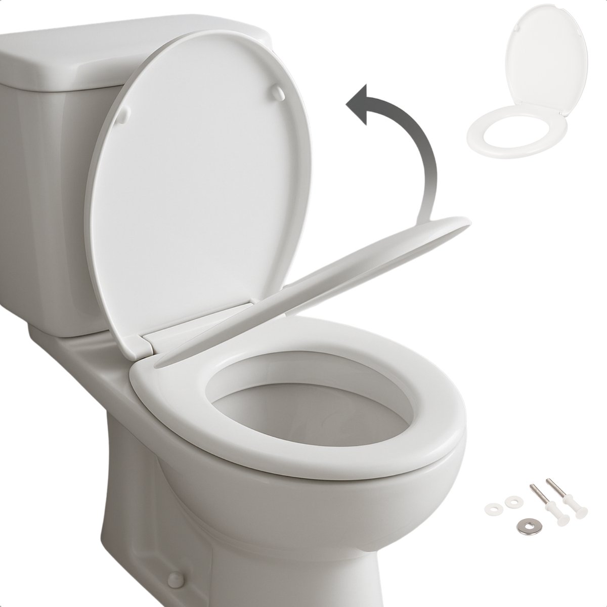 Cheqo® Wc Bril - Softclose - Veilig voor Kinderen - Duroplast - Snelle Montage