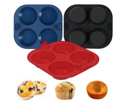 Ibenzoa® Muffin- en Bakvorm Set van Siliconen voor Airfryer en Oven, 3 Stuks, Antiaanbaklaag, Handige Handgreep