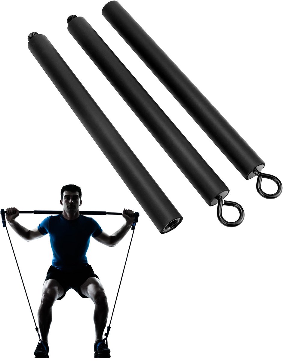 Ibenzoa® Draagbare Pilates Weerstandsband Stang voor Thuis en Sportschool, Verstelbaar en Multifunctioneel, 108 cm