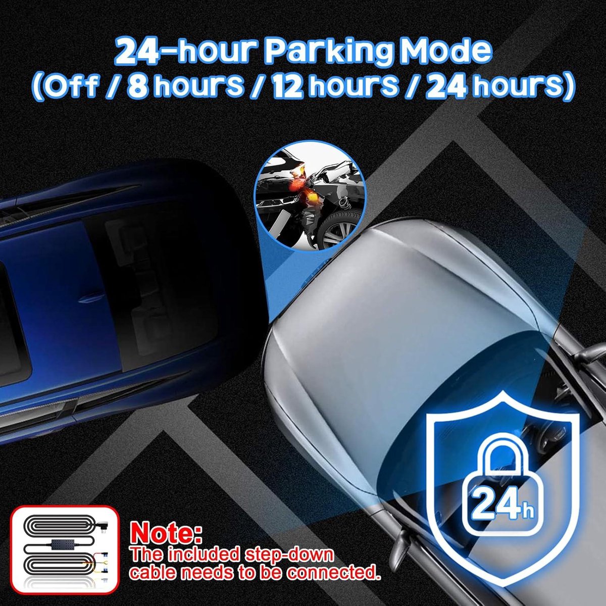 360° Dash Cam, 360-graden autocamera dashcam, met 4 1080P HD-camera's