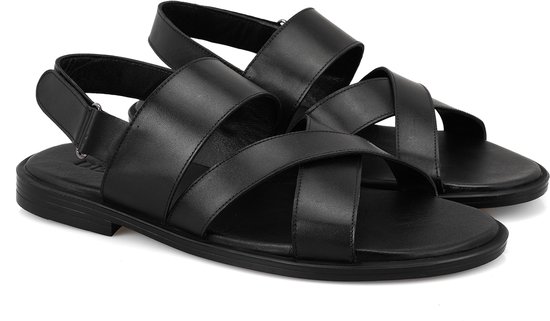 DESA Sandales Cuir Noir Homme Astuce de chaussure: rond Taille: 45 EU