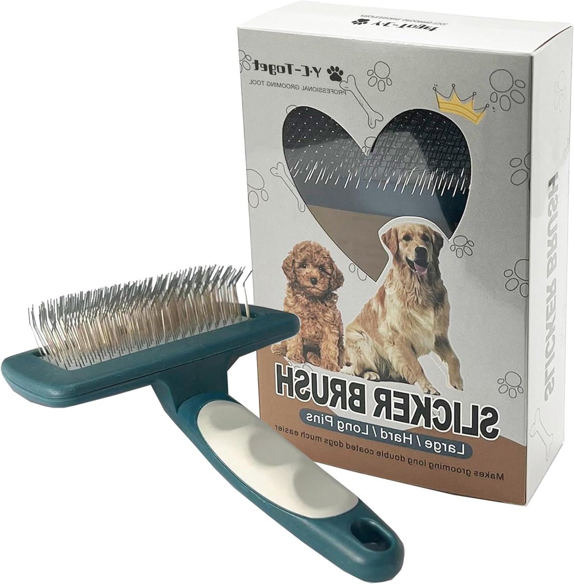 – Extra lange pin slicker borstel voor grooming van grote Doodles & Poedels – Borstel voor goudenendoodles: middelgrote tot langharige honden – Dagelijks gebruik voor het reinigen van losse vacht