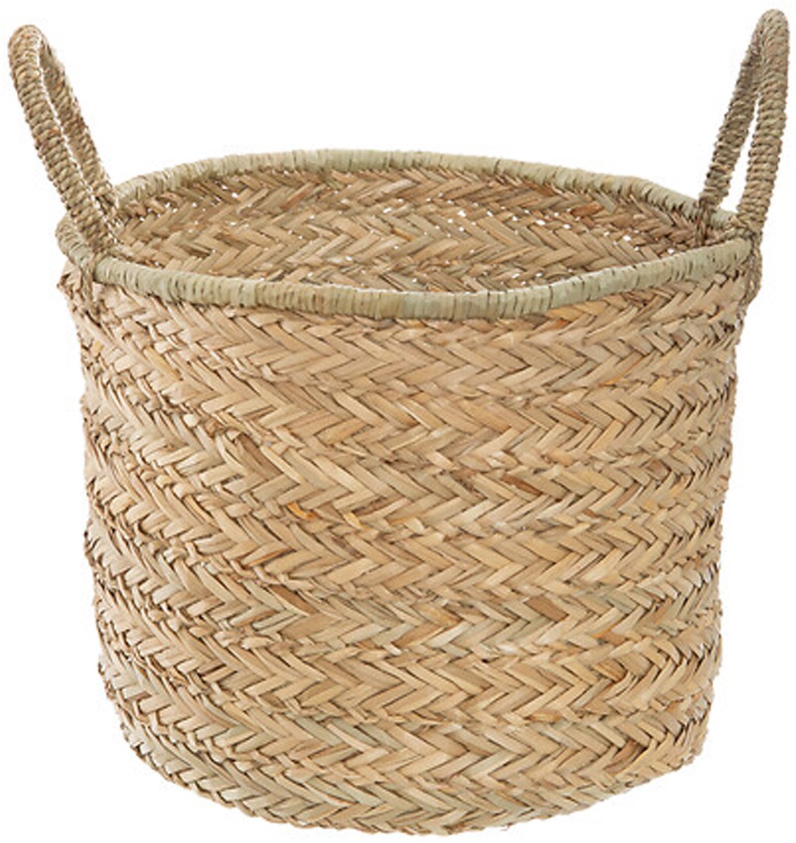 Atmosphera Opbergmand Opra - rond - riet - naturel - 28 x 34 cm - opvouwbaar - decoratie mand