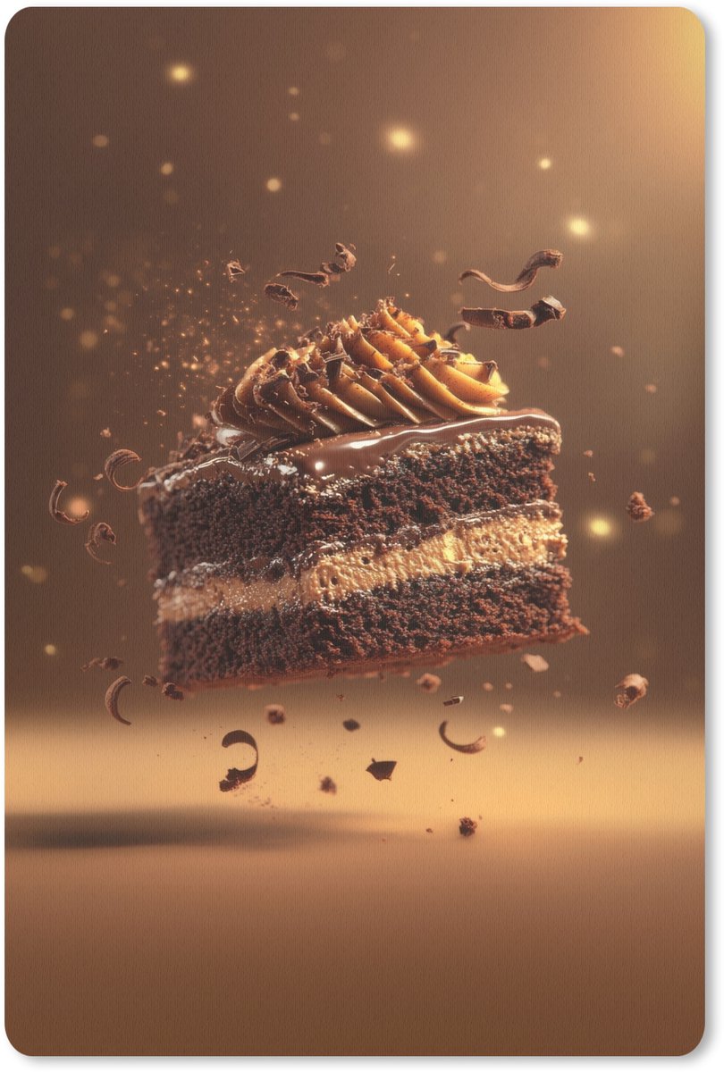 Muismat 18x27 cm - Mousepad Taart - Chocolade - Eten - Brownie - Muismatten