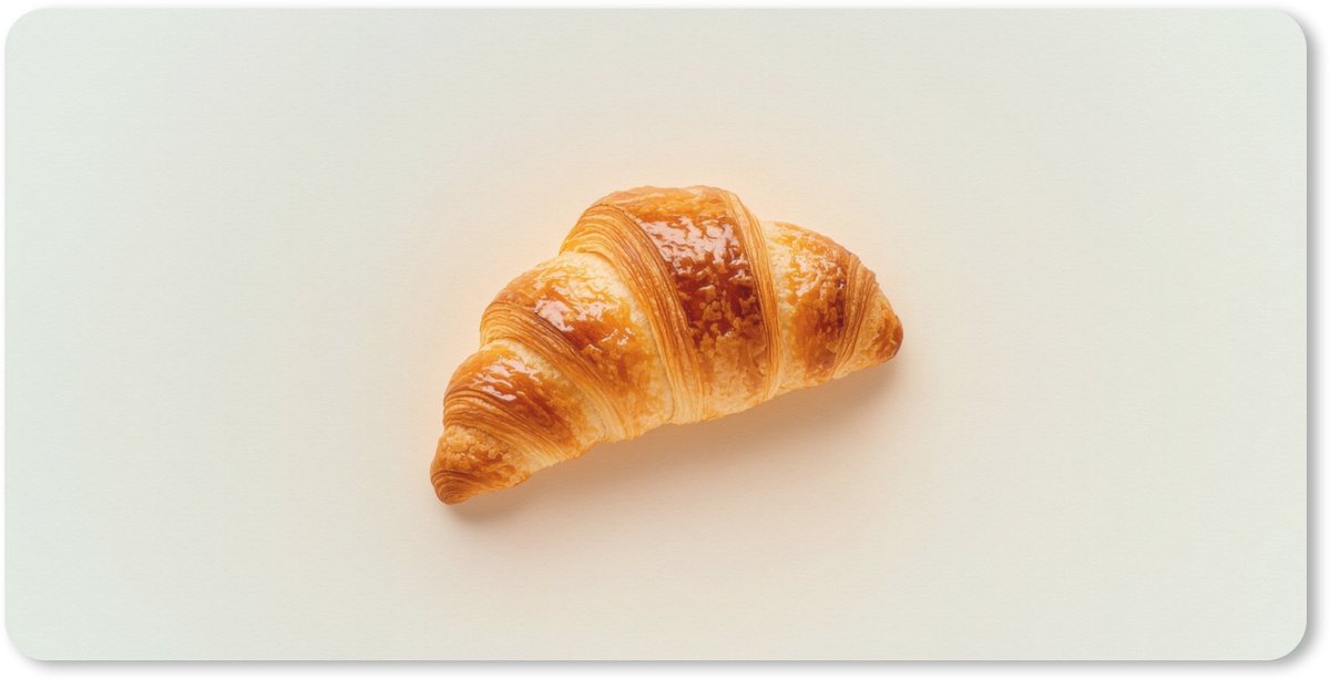 Muismat XXL 80x40 cm - Bureau onderlegger - Bureau mat Croissant - Brood - Beige - Bureaumat - Gaming mousepad xl - Bureaulegger groot - Computer deskmat