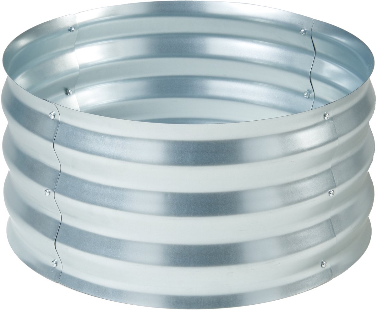 Plantenbak Andrano ronde bloembak Ø61x30,5 cm zilverkleurig casa.pro