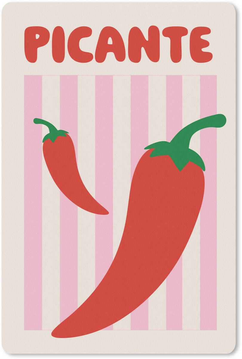 Muismat 18x27 cm - Mousepad Pittig - Pepers - Rood - Muismatten