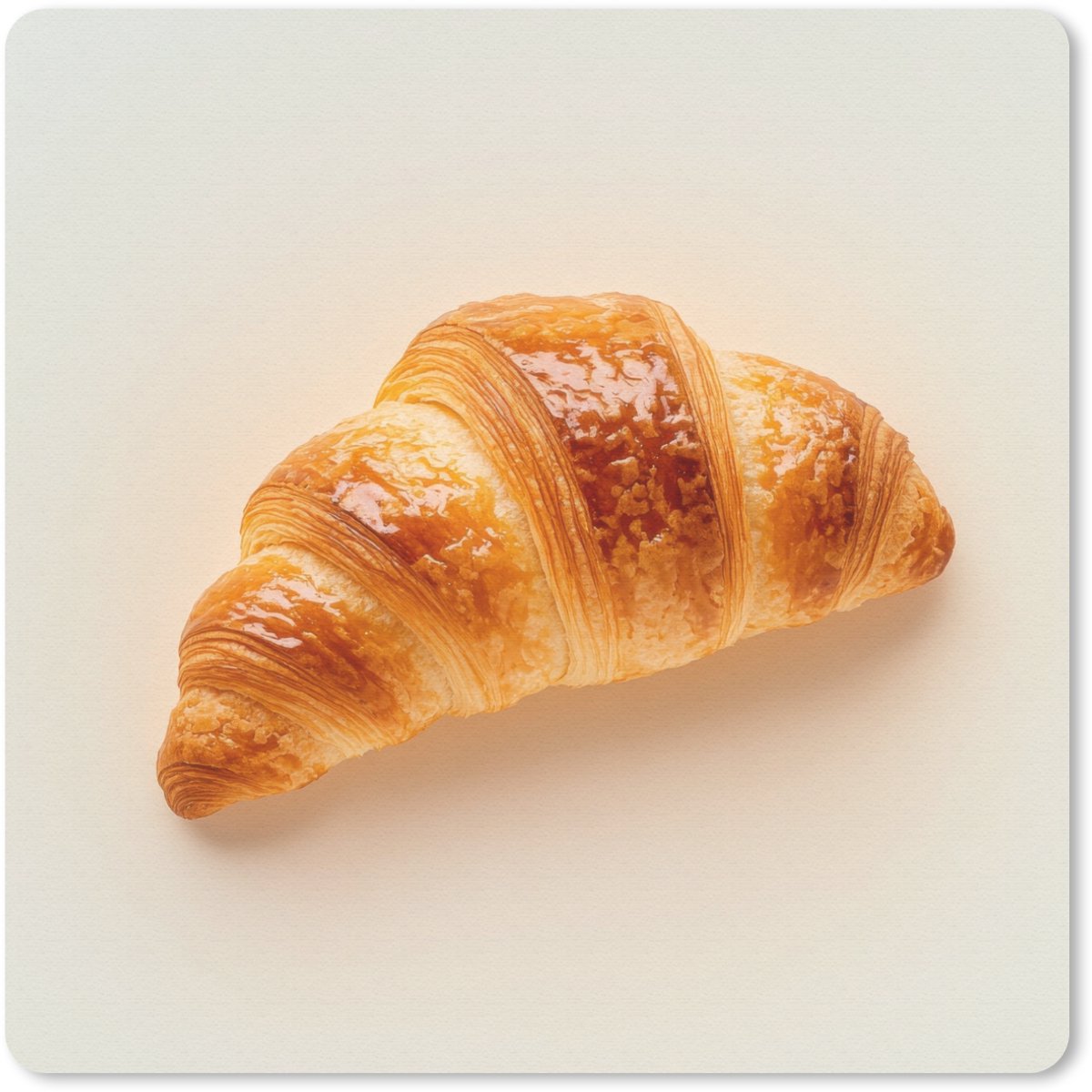 Muismat 30x30 cm - Mousepad Croissant - Brood - Beige - Muismatten