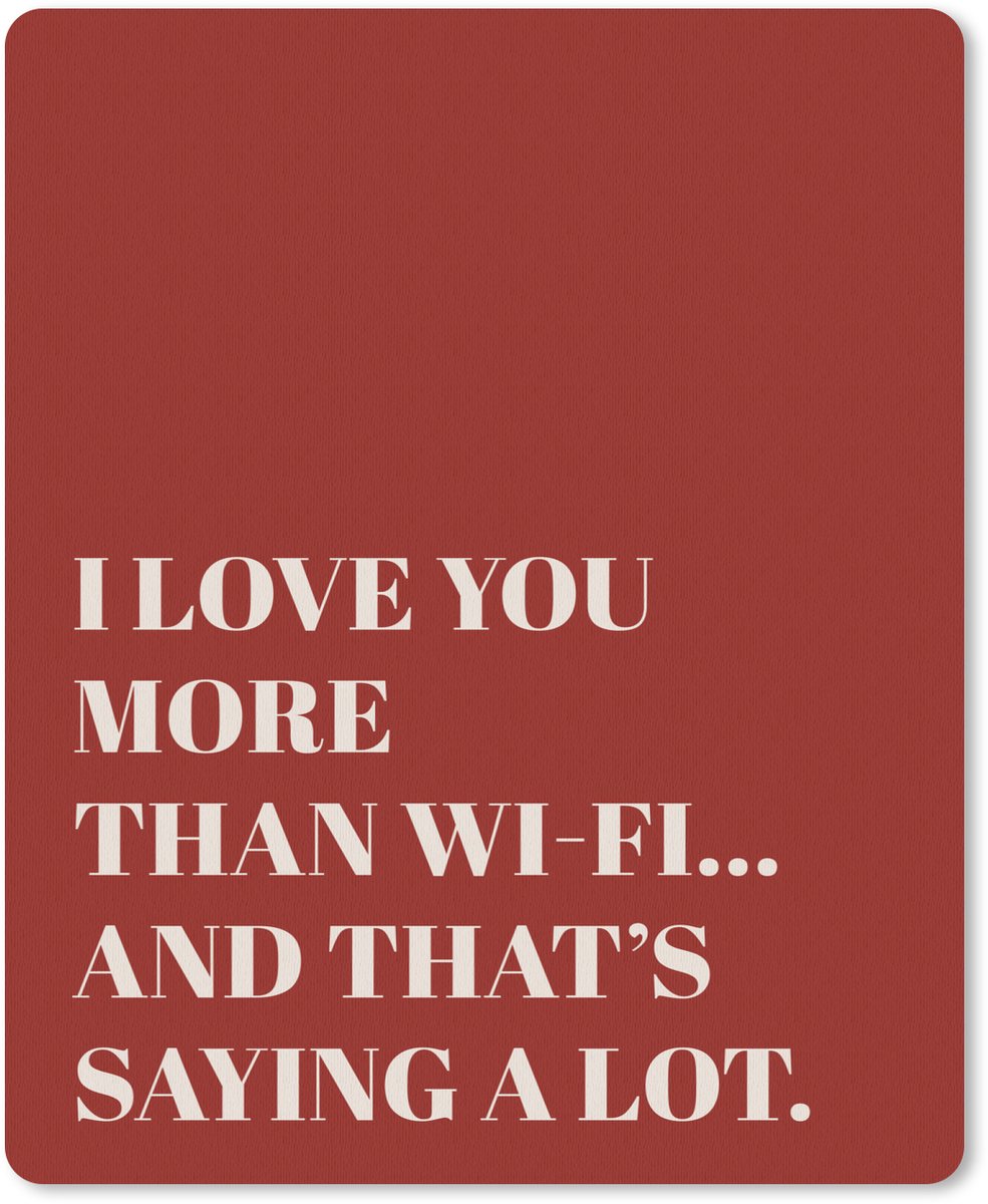 Muismat 19x23 cm - Mousepad Rood - Quote - Liefde - Muismatten