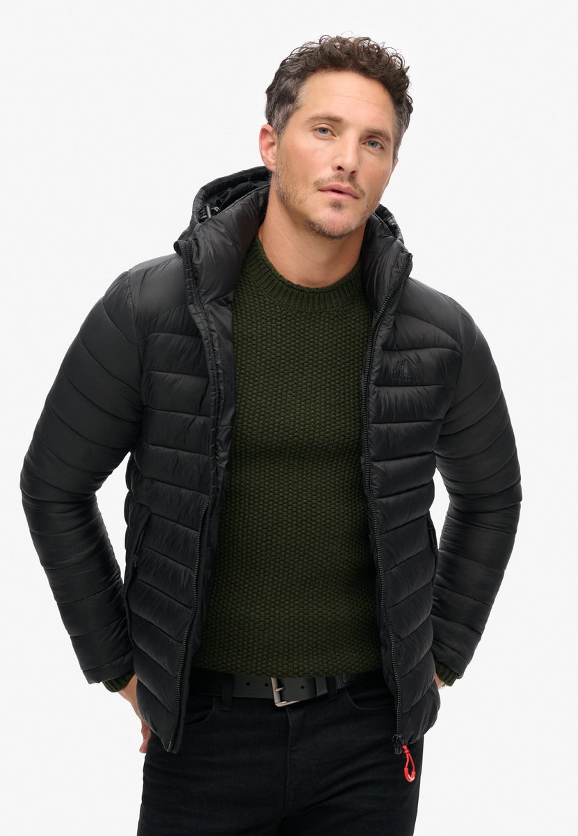 Superdry Hooded Fuji Sport Padded Jkt Heren Jas – 2Xl Zwart