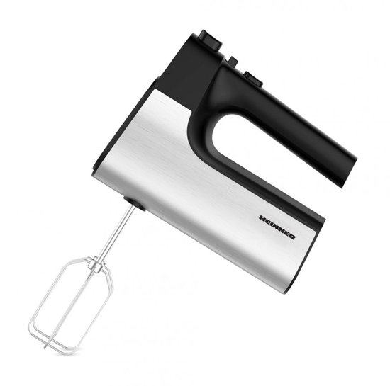 Heinner Handmixer - 500 W - 5 Snelheden + Turbo - RVS Kloppers & Deeghaken - Uitwerpknop - Zwart/RVS van Heinner — afbeelding 4