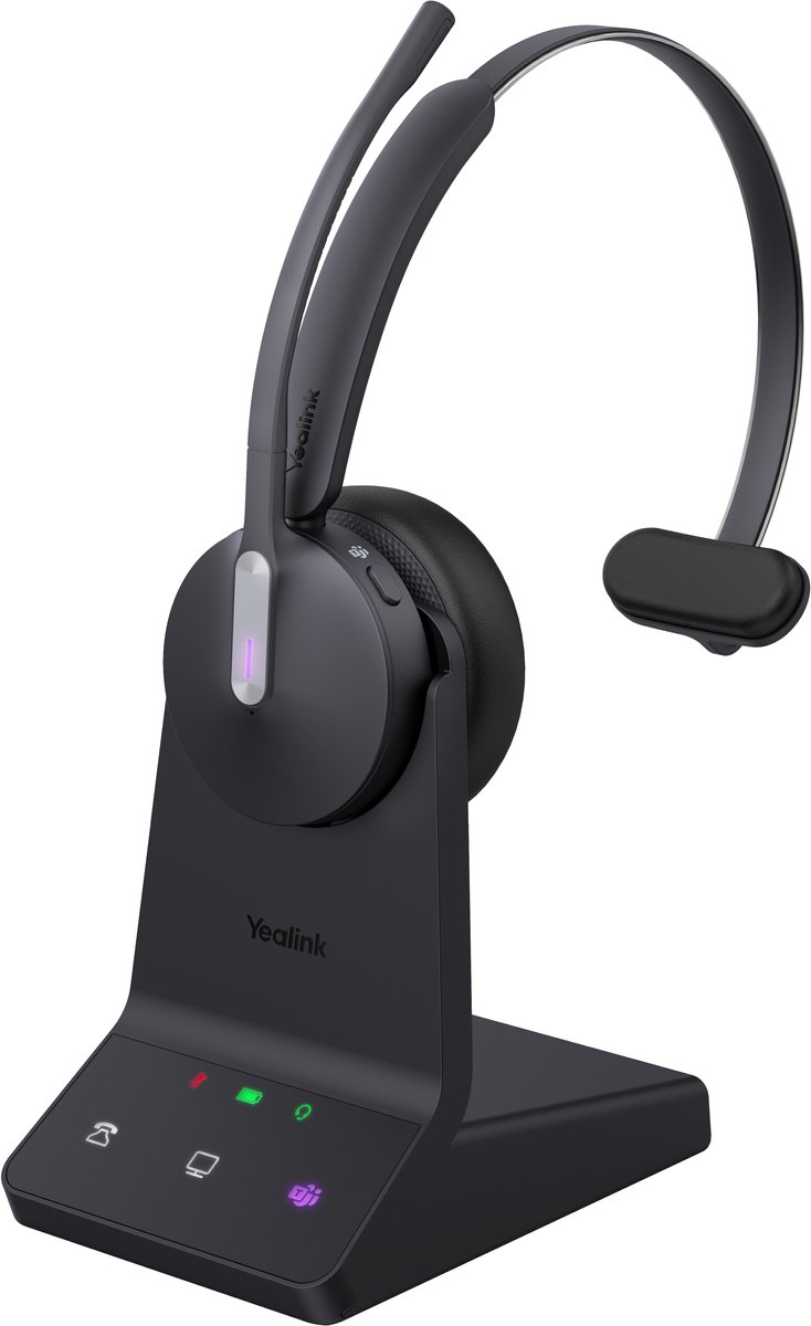 Yealink WH64 Mono Teams - Headset - DECT - bluetooth - draadloos - Micro-USB - Zwart