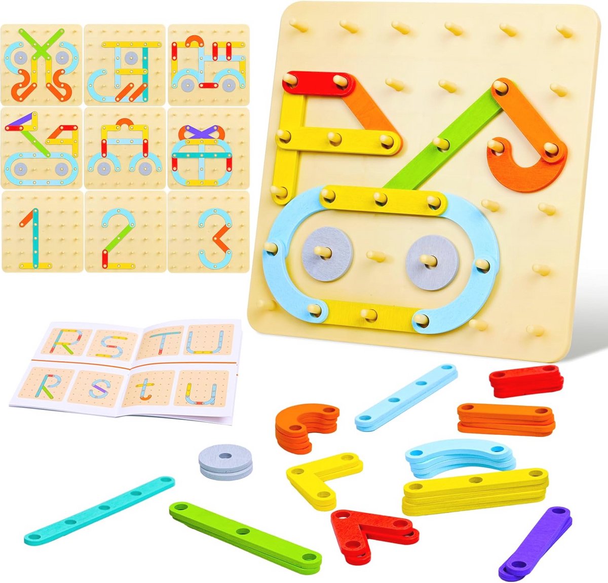 Montessori Steekplank Puzzel voor Kinderen - Educatief Houten Speelgoed voor Creatieve Ontwikkeling