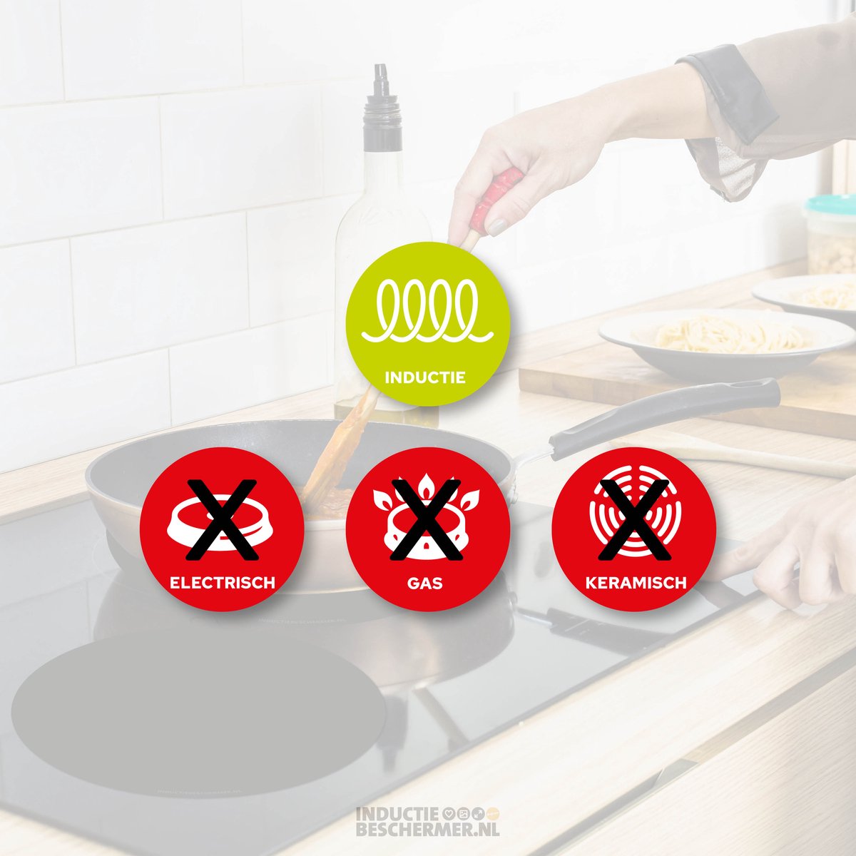 Inductie matjes rond - Inductie beschermer - pannenonderzetter hittebestendig rond - 3 stuks 22 cm - hittebestendige kookmatten om op te koken - inductiemat - Zwart