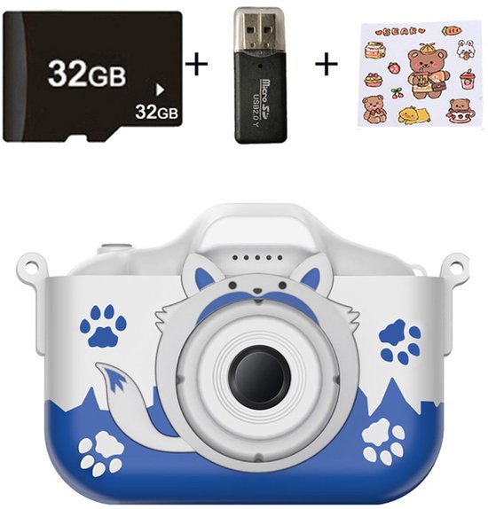 ARNSSIEN kindercamera, 2,4 inch (6,1 cm) IPS-scherm, digitaal, 180 graden flip-lens