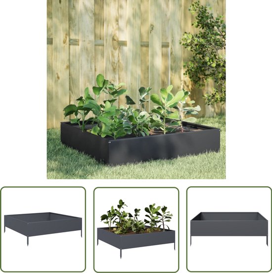 VidaXL plantenbak verhoogd 100x100x77cm gegalvaniseerd staal bruin