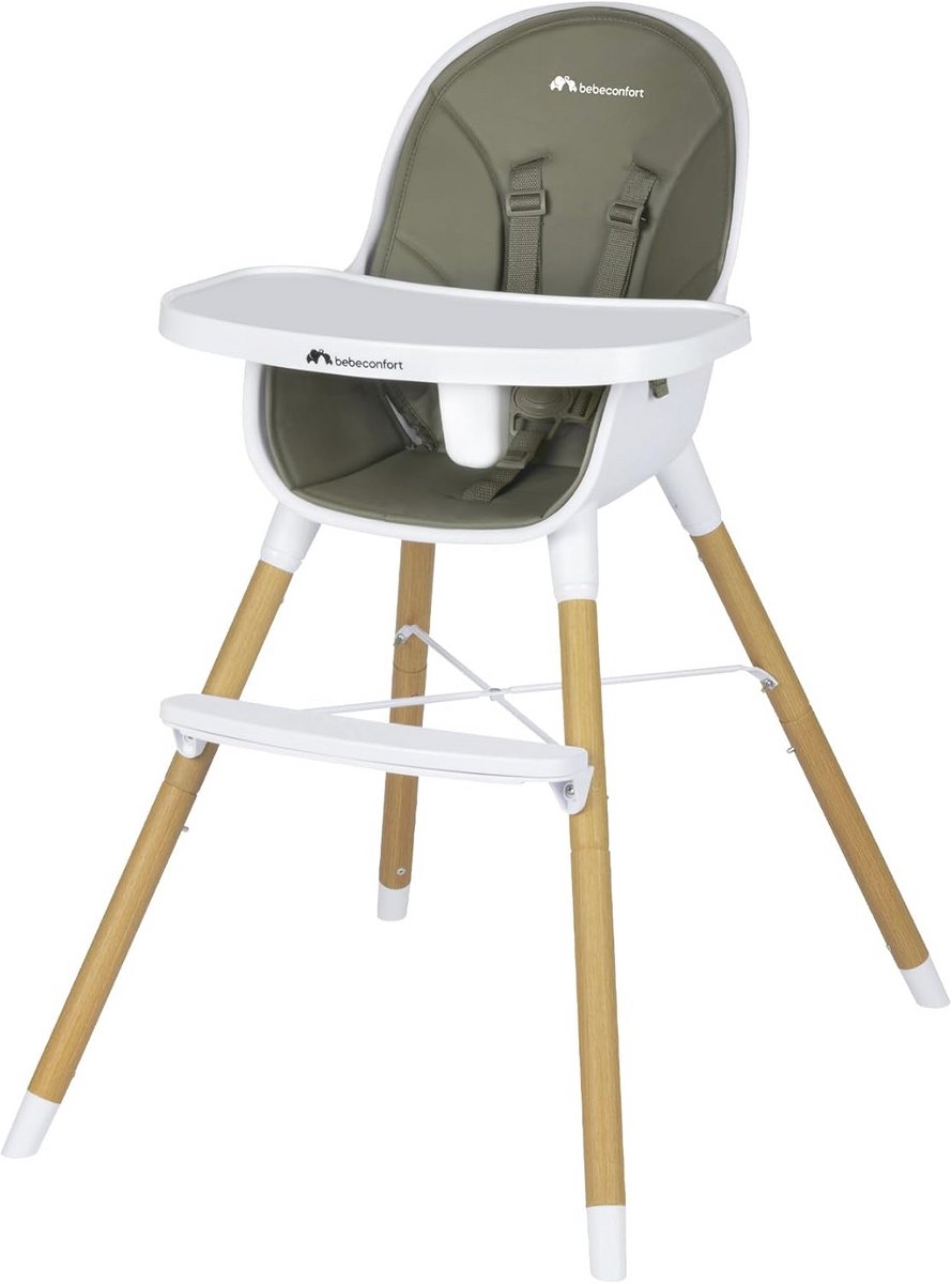 Image of 2-in-1 Kinderstoel voor Baby's en Peuters - Verstelbare Kinderstoel Tot 6 Jaar - Veilig en Comfortabel - Mineral Green