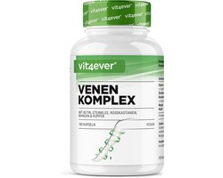 Vein Complex - 180 capsules - 3 maanden voorraad - Hooggedoseerd met rutine, honingklaver, paardenkastanje-extract, mangaan, koper - Premium extracten - Veganistisch - Vit4ever